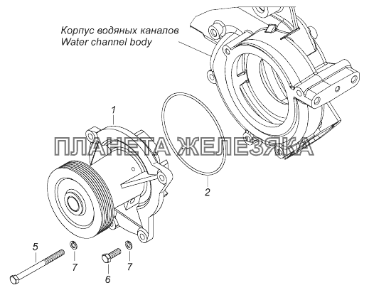 740.63-1307005 Установка водяного насоса КамАЗ-43118 (Евро 4)