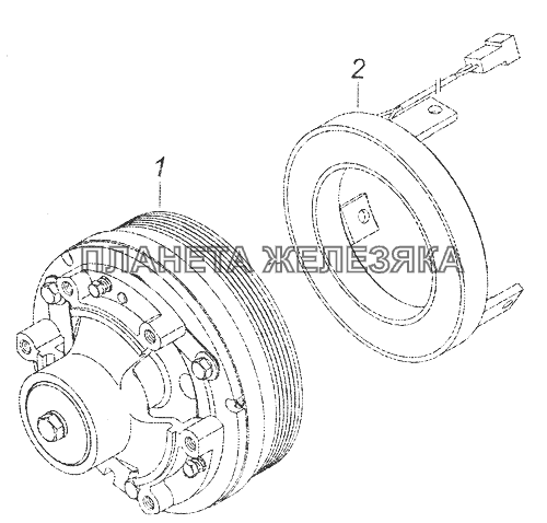 740.30-1317500-01 Муфта электромагнитная привода вентилятора КамАЗ-43253 (Часть-1)