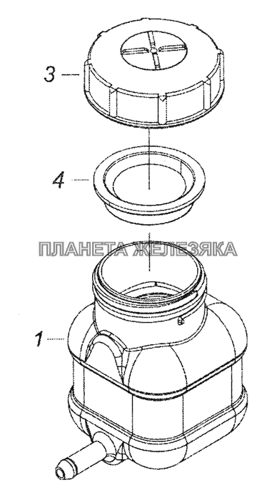 5320-1602560 Бачок главного цилиндра привода сцепления КамАЗ-43253 (Часть-1)