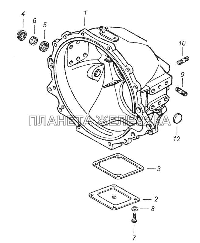 17.1601008-10 Картер сцепления КамАЗ-43253 (Часть-1)