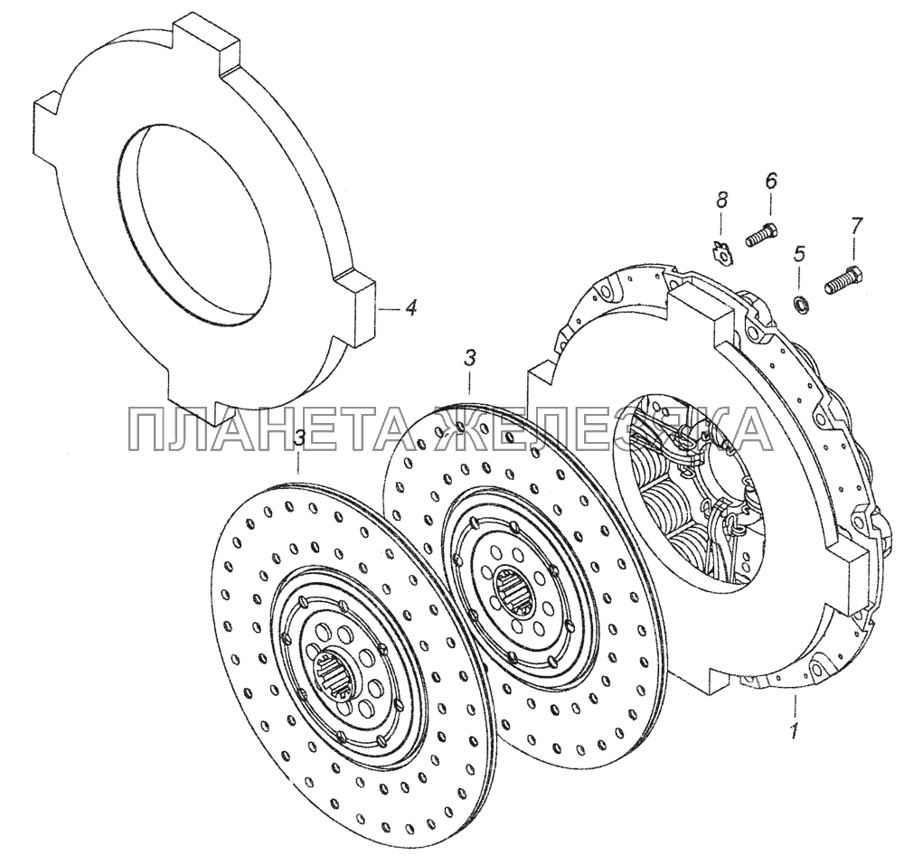 142.1600010-01 Сцепление КамАЗ-43253 (Часть-1)