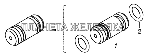 740.1003035 Втулка с кольцами КамАЗ-43253 (Часть-1)