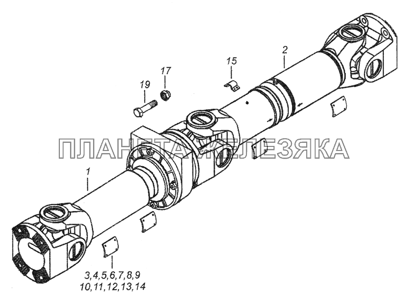 43253-2201006 Валы карданные КамАЗ-43253 (Часть-1)