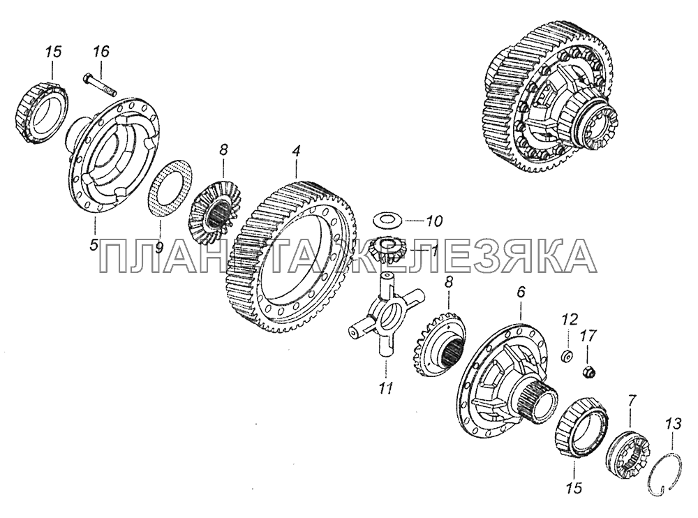65115-2403011-50 Дифференциал заднего моста КамАЗ-43253 (Часть-1)