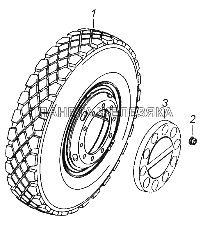 65115-3101002-50 Установка передних дисковых колес КамАЗ-43253 (Часть-1)