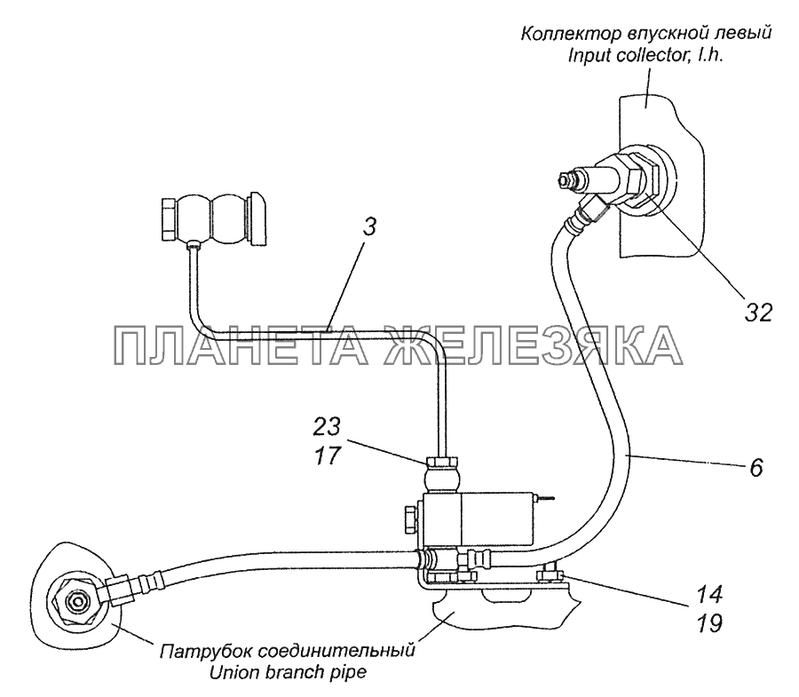 7482.1022800-10 Установка магнитного клапана;Magnet valve installation КамАЗ-43253 (Часть-1)