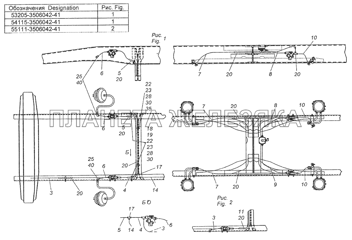 53205-3506042-41 Установка пневмоуправления системой АБС КамАЗ-43253 (Часть-2)