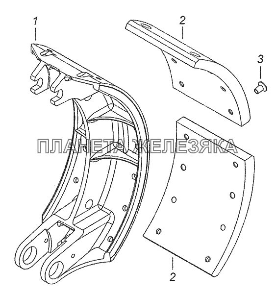 53229-3501090-40 Колодка тормоза с накладками КамАЗ-43253 (Часть-2)
