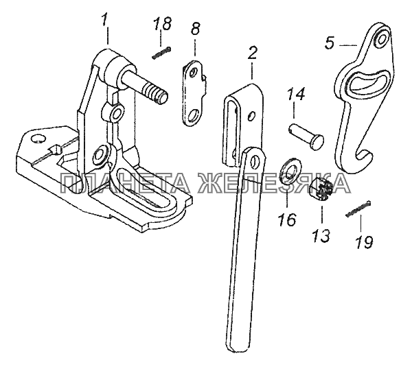 53205-5018011 Запор кабины левый КамАЗ-43253 (Часть-2)