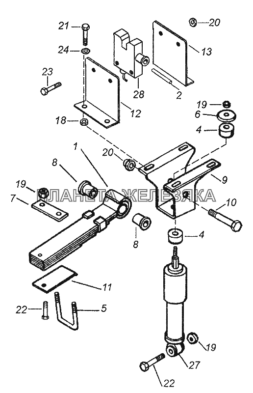 4308-5001006-01 Установка задней подвески кабины КамАЗ-43253 (Часть-2)
