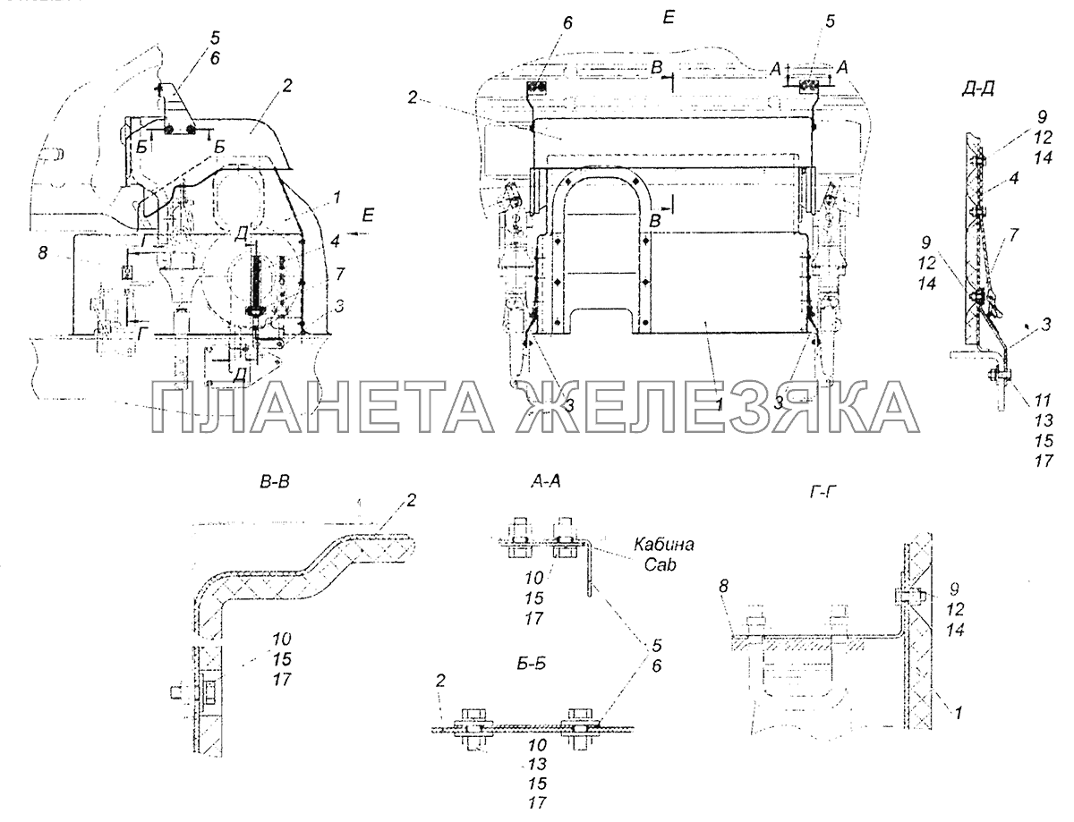 43255-5614200-10 Установка шумоизоляционного экрана КамАЗ-43253 (Часть-2)