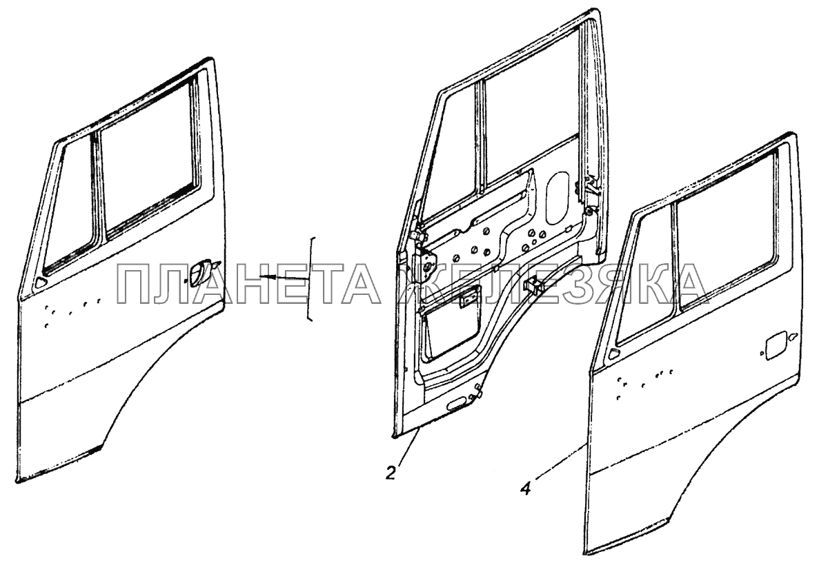 53205-6100015 Дверь левая КамАЗ-43253 (Часть-2)