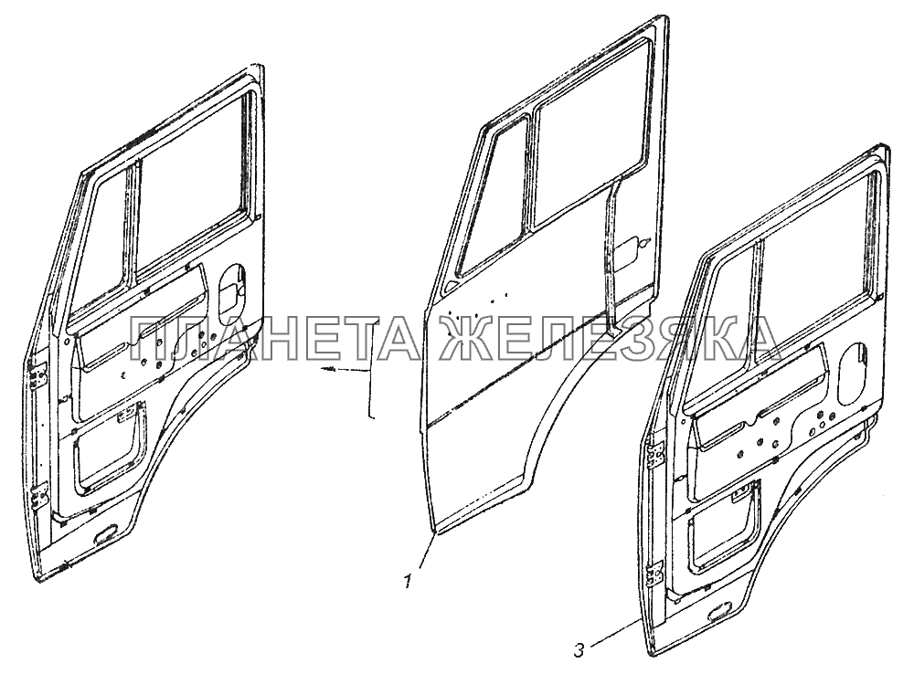 53205-6100014 Дверь правая КамАЗ-43253 (Часть-2)