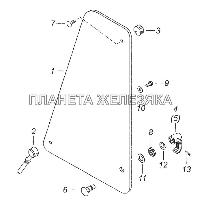 5320-6103051-01 Стекло форточки двери КамАЗ-43253 (Часть-2)