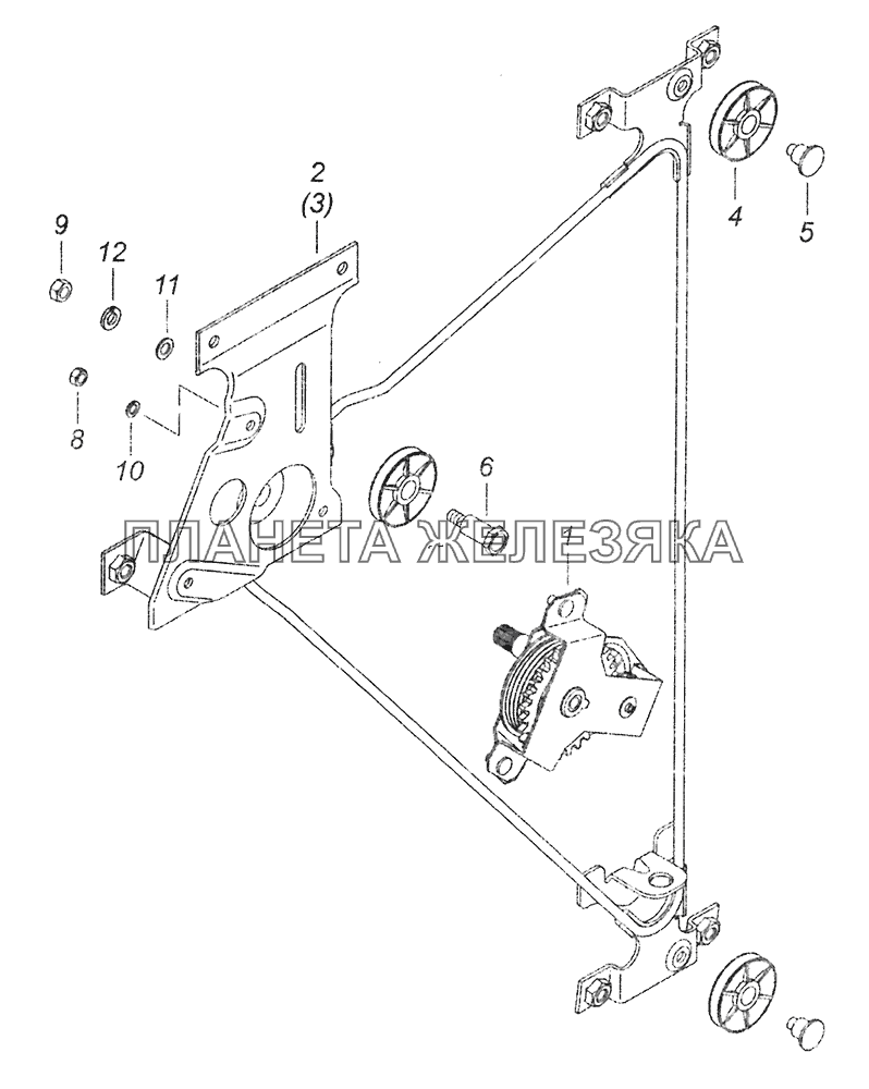 53205-6104011 Стеклоподъемник двери КамАЗ-43253 (Часть-2)