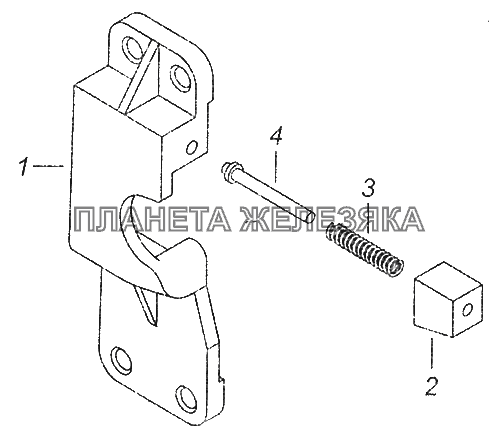 5320-6105035-10 Фиксатор замка левый КамАЗ-43253 (Часть-2)