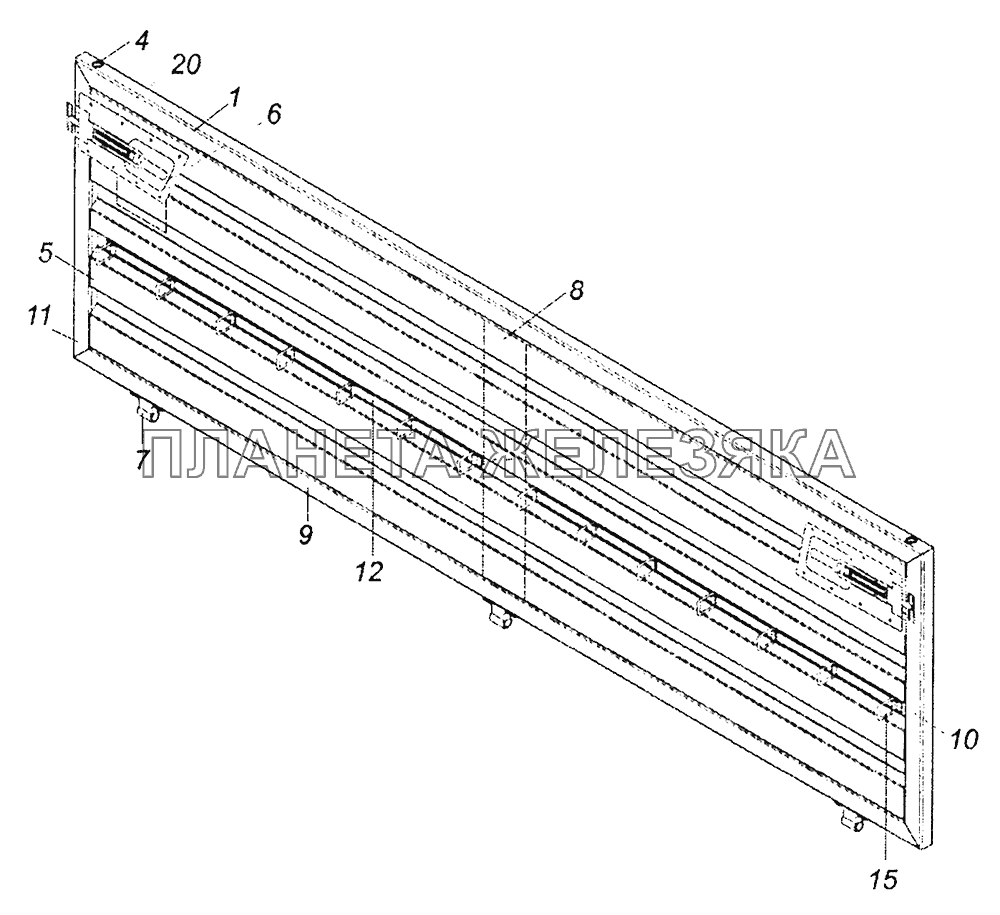 53215-8503010-30 Борт задний КамАЗ-43253 (Часть-2)