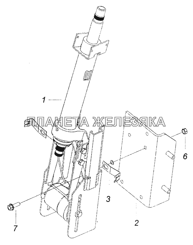 6520-3444075-19 Колонка рулевого управления с кронштейном КамАЗ-43253, 43255 (Евро-4)
