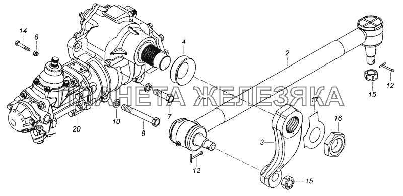 4310-3400012 Установка рулевого механизма КамАЗ-43253, 43255 (Евро-4)