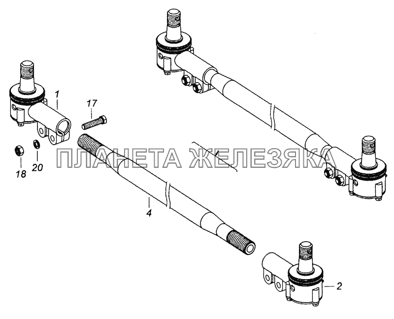 5297-3414052 Тяга рулевой трапеции КамАЗ-43253, 43255 (Евро-4)