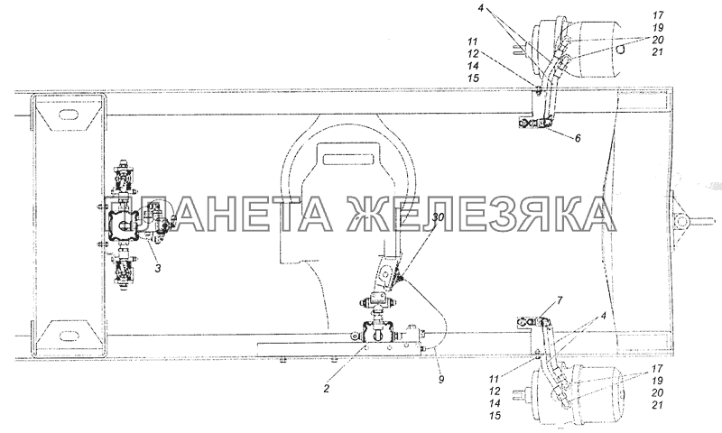 43255-3506002-03 Управление тормозами заднего моста КамАЗ-43253, 43255 (Евро-4)