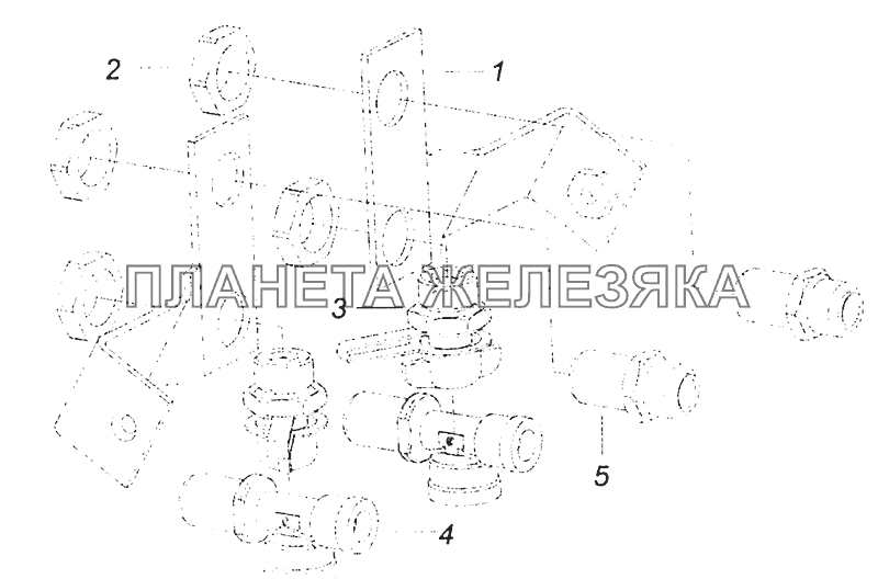 65115-3506079 Кронштейн левый задний в сборе с фитингами КамАЗ-43253, 43255 (Евро-4)