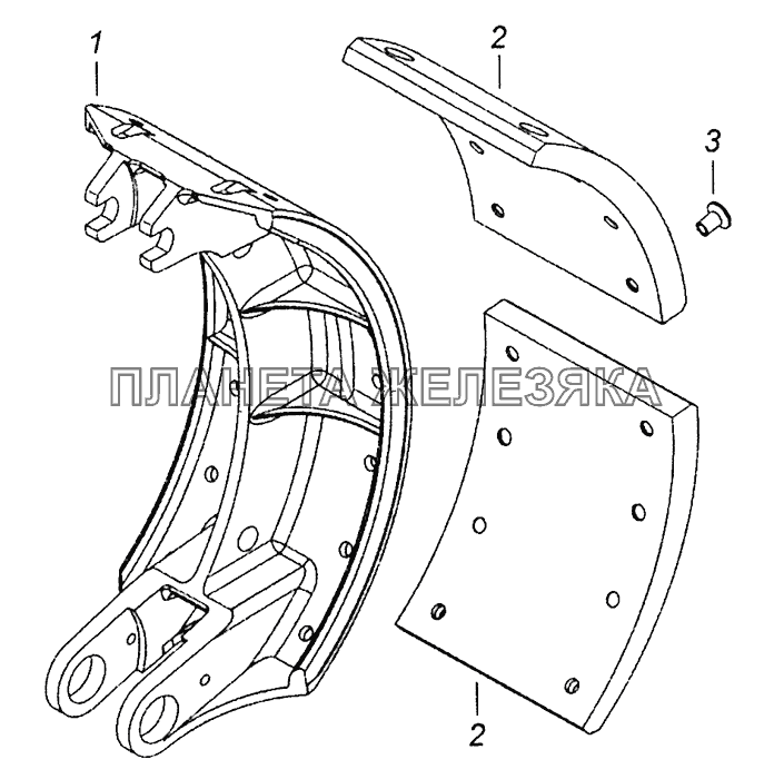 53229-3501090-40 Колодка тормоза с накладками КамАЗ-43253, 43255 (Евро-4)