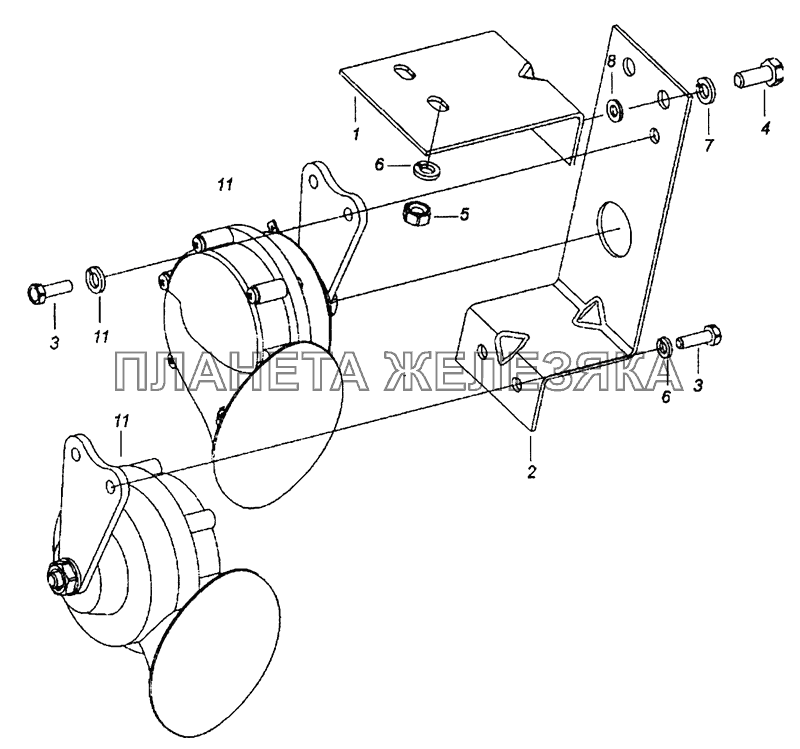 5320-3721001-10 Установка звуковых электрических сигналов КамАЗ-43253, 43255 (Евро-4)