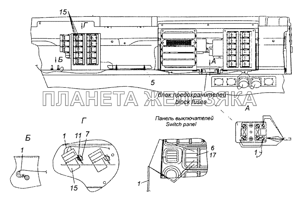 65115-3741016-70 Установка электрооборудования системы подогрева топлива на панели КамАЗ-43253, 43255 (Евро-4)