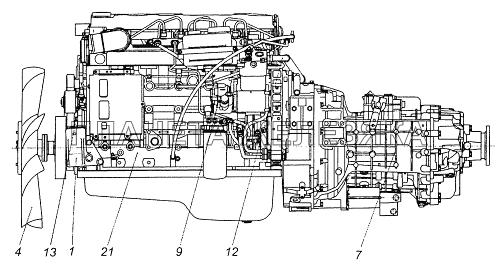43255-1000254 Агрегат силовой, укомплектованный для установки на автомобиль КамАЗ-43253, 43255 (Евро-4)