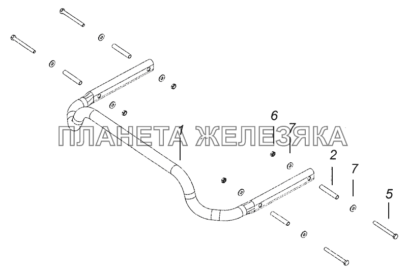 53205-5114250 Установка усилителя противоударного КамАЗ-43253, 43255 (Евро-4)