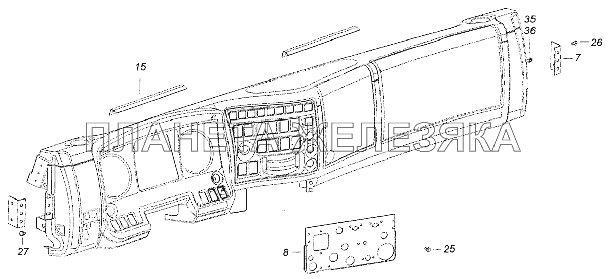 6560-5300023-10 Установка панели приборов КамАЗ-43253, 43255 (Евро-4)