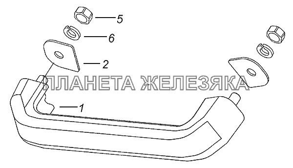 53205-5310001 Установка ручки передка КамАЗ-43253, 43255 (Евро-4)