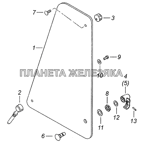 5320-6103051-01 Стекло форточки двери КамАЗ-43253, 43255 (Евро-4)