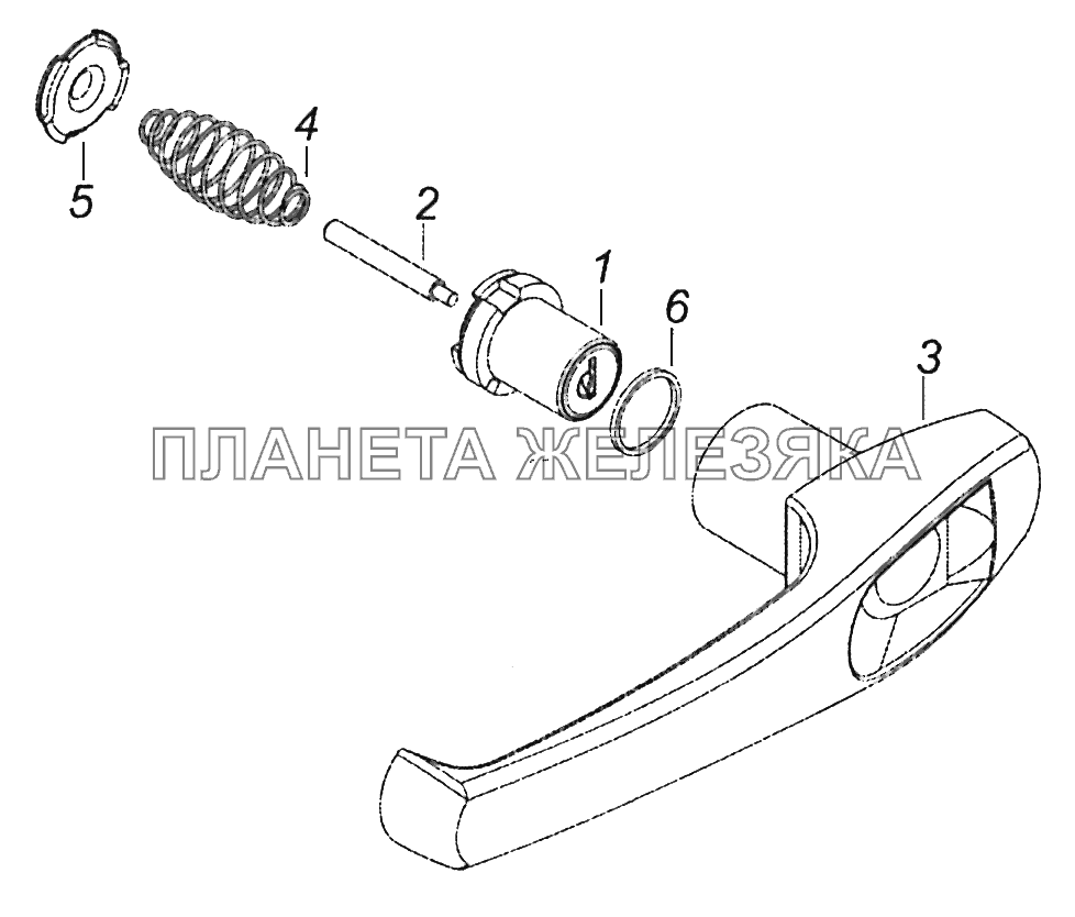 5320-6105150 Ручка двери наружная КамАЗ-43253, 43255 (Евро-4)