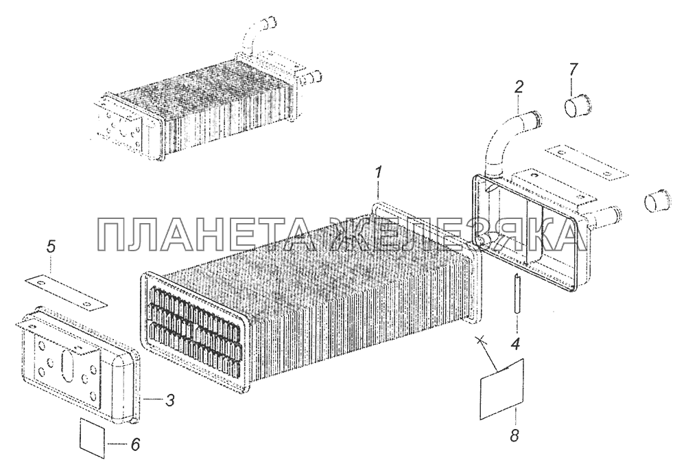 4308-8101060 Радиатор отопителя КамАЗ-43253, 43255 (Евро-4)