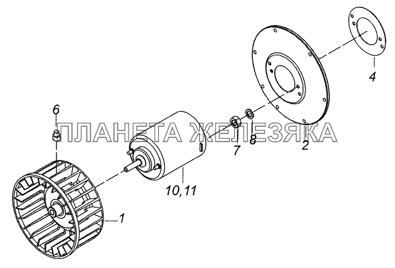 5320-8118069 Колесо рабочее с электродвигателем КамАЗ-43253, 43255 (Евро-4)