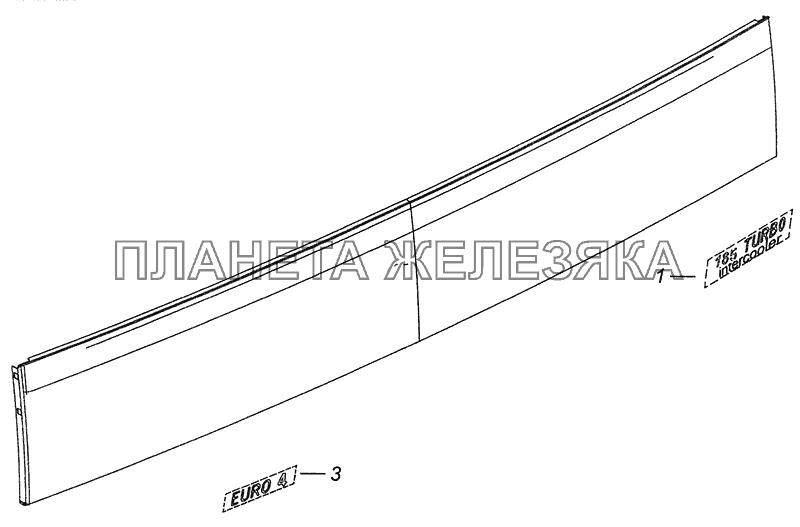 65115-8212291-13 Установка знаков двигателя КамАЗ-43253, 43255 (Евро-4)