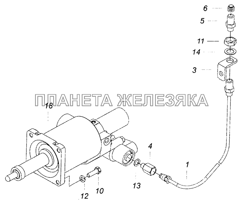 43255-1609509-30 Установка пневмогидравлического усилителя КамАЗ-43253, 43255 (Евро-4)