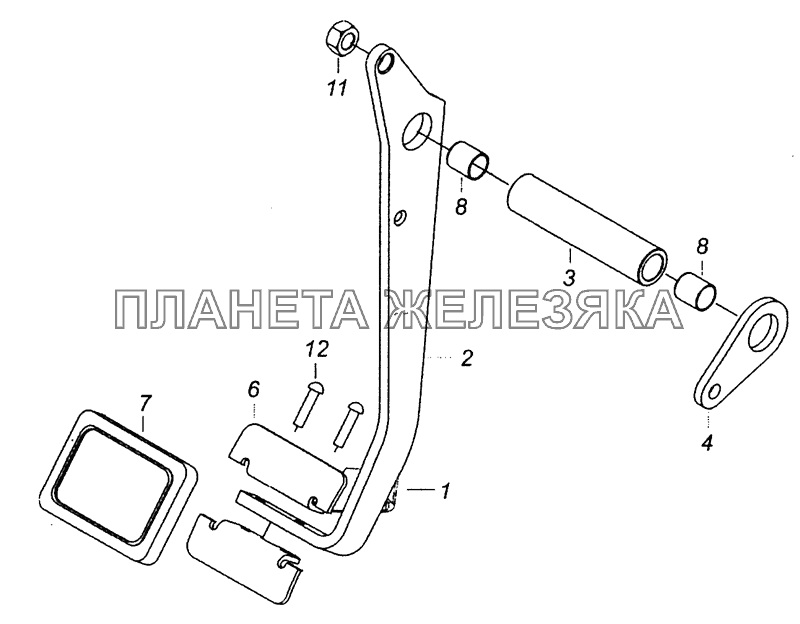 4308-1602010-30 Педаль сцепления КамАЗ-43253, 43255 (Евро-4)