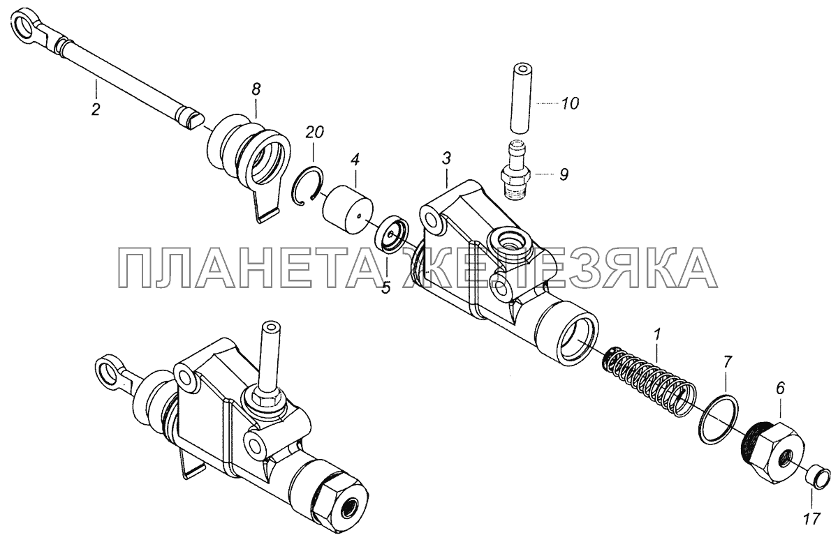 5320-1602510-10 Главный цилиндр управления сцеплением КамАЗ-43253, 43255 (Евро-4)