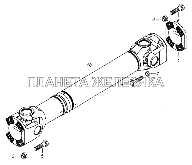 43255-2200001-50 Установка карданного вала КамАЗ-43253, 43255 (Евро-4)