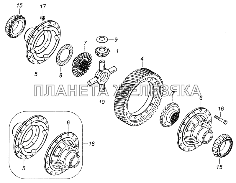 53215-2403010-10 Дифференциал заднего моста КамАЗ-43253, 43255 (Евро-4)