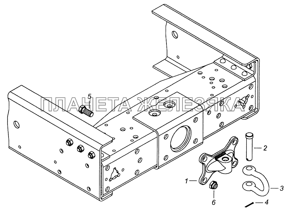 5410-2806040 Установка буксирной проушины КамАЗ-43253, 43255 (Евро-4)