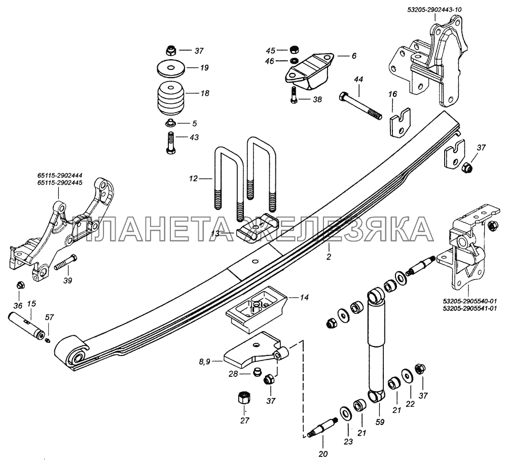 43255-2900001-15 Установка передней подвески КамАЗ-43253, 43255 (Евро-4)