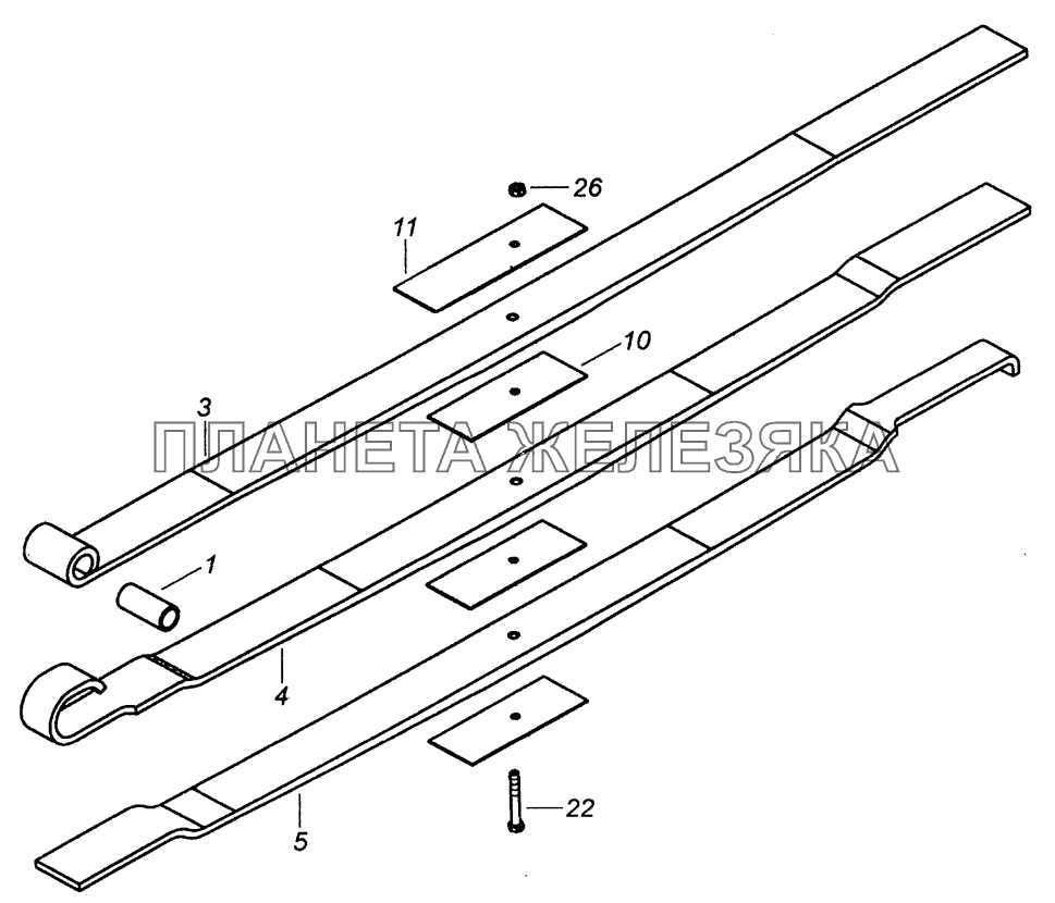 65115-2902012-15 Рессора передняя КамАЗ-43253, 43255 (Евро-4)