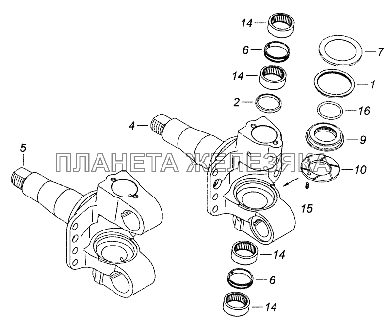 53205-3001012-10 Кулак поворотный КамАЗ-43253, 43255 (Евро-4)