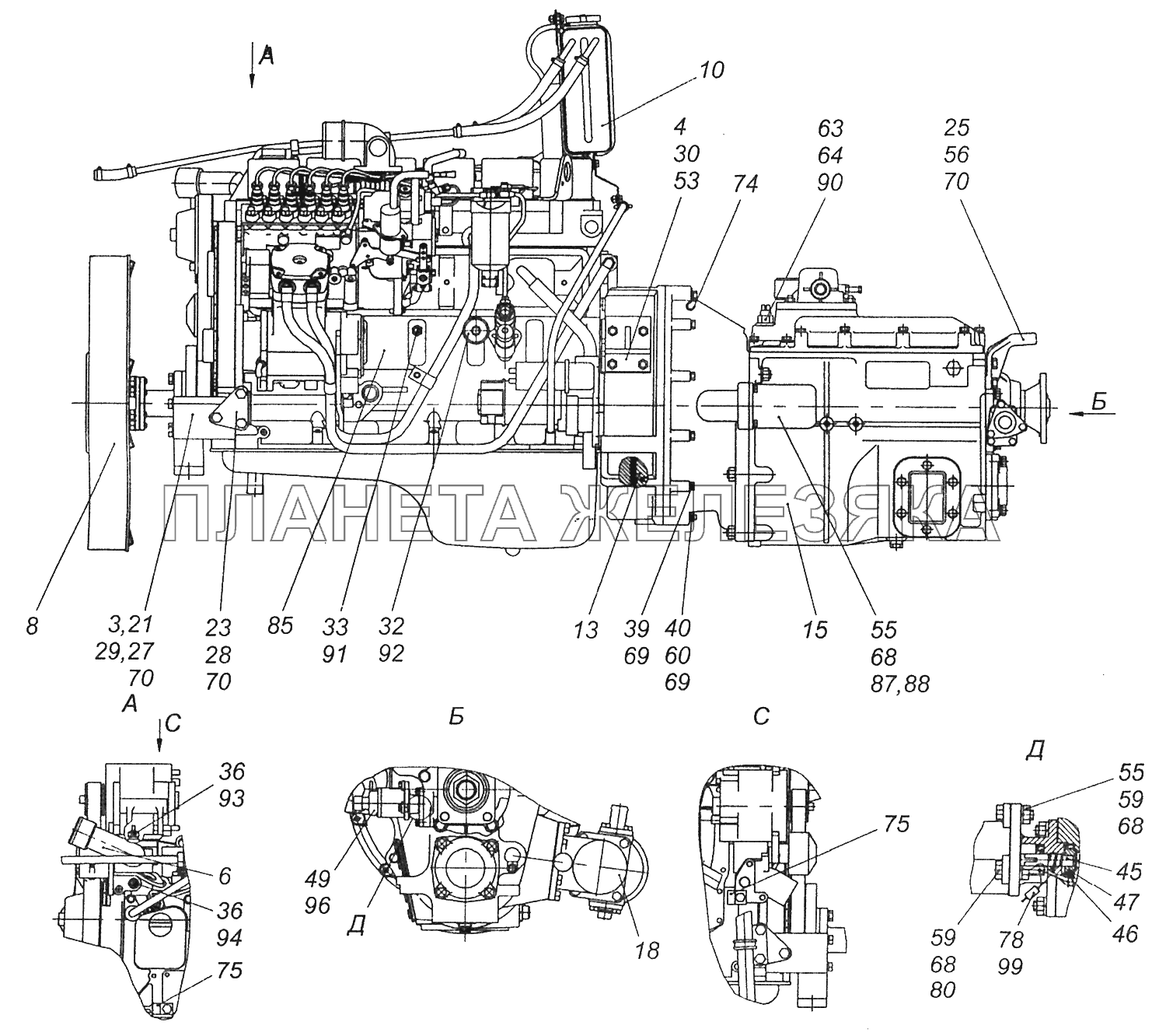 43255-1000250 Агрегат силовой, укомплектованный для установки на автомобиль КамАЗ-43255 (Евро-2)