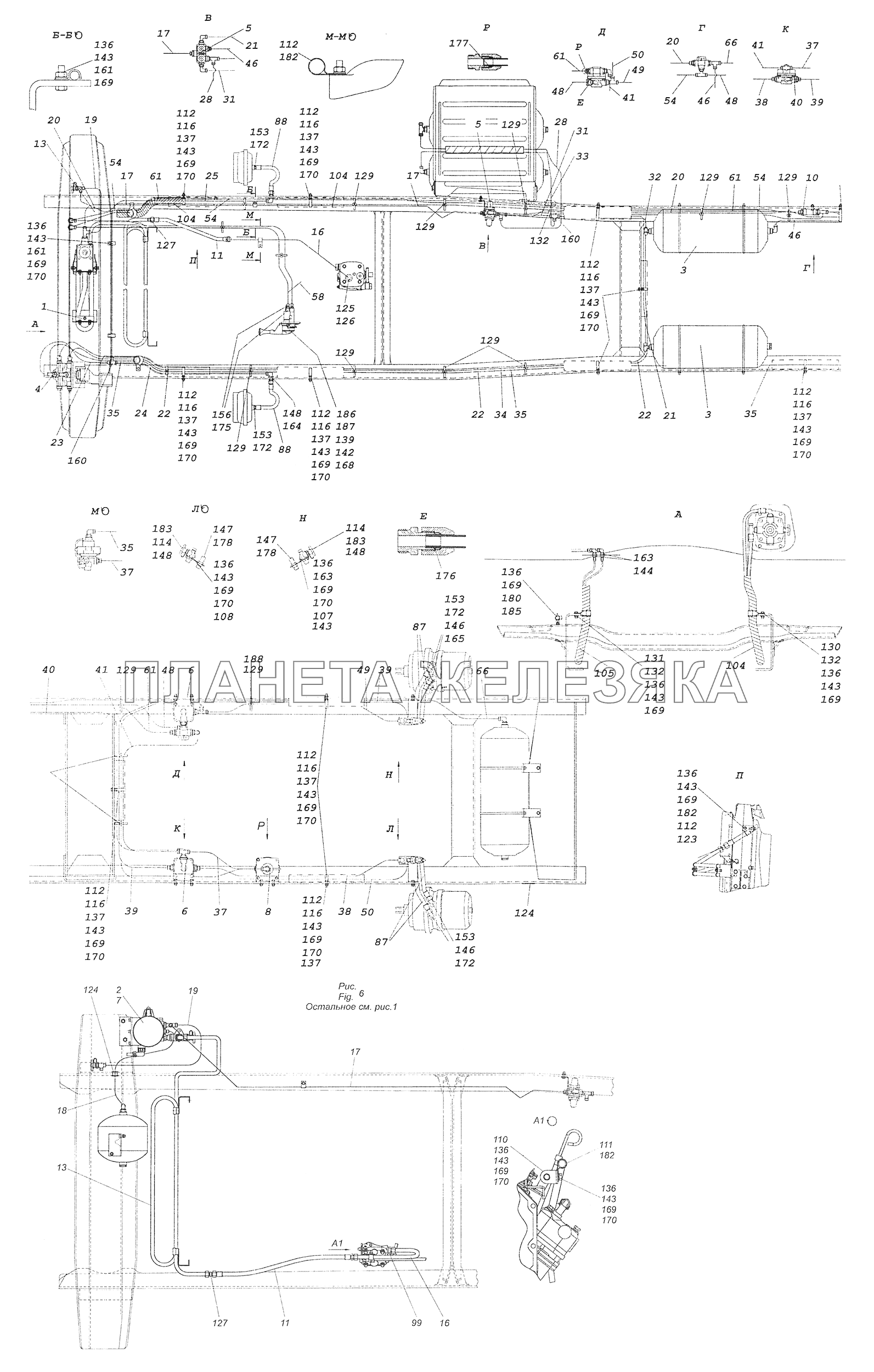 43255-3500006-82 Установка пневмопривода тормозов КамАЗ-43255 (Евро-2)