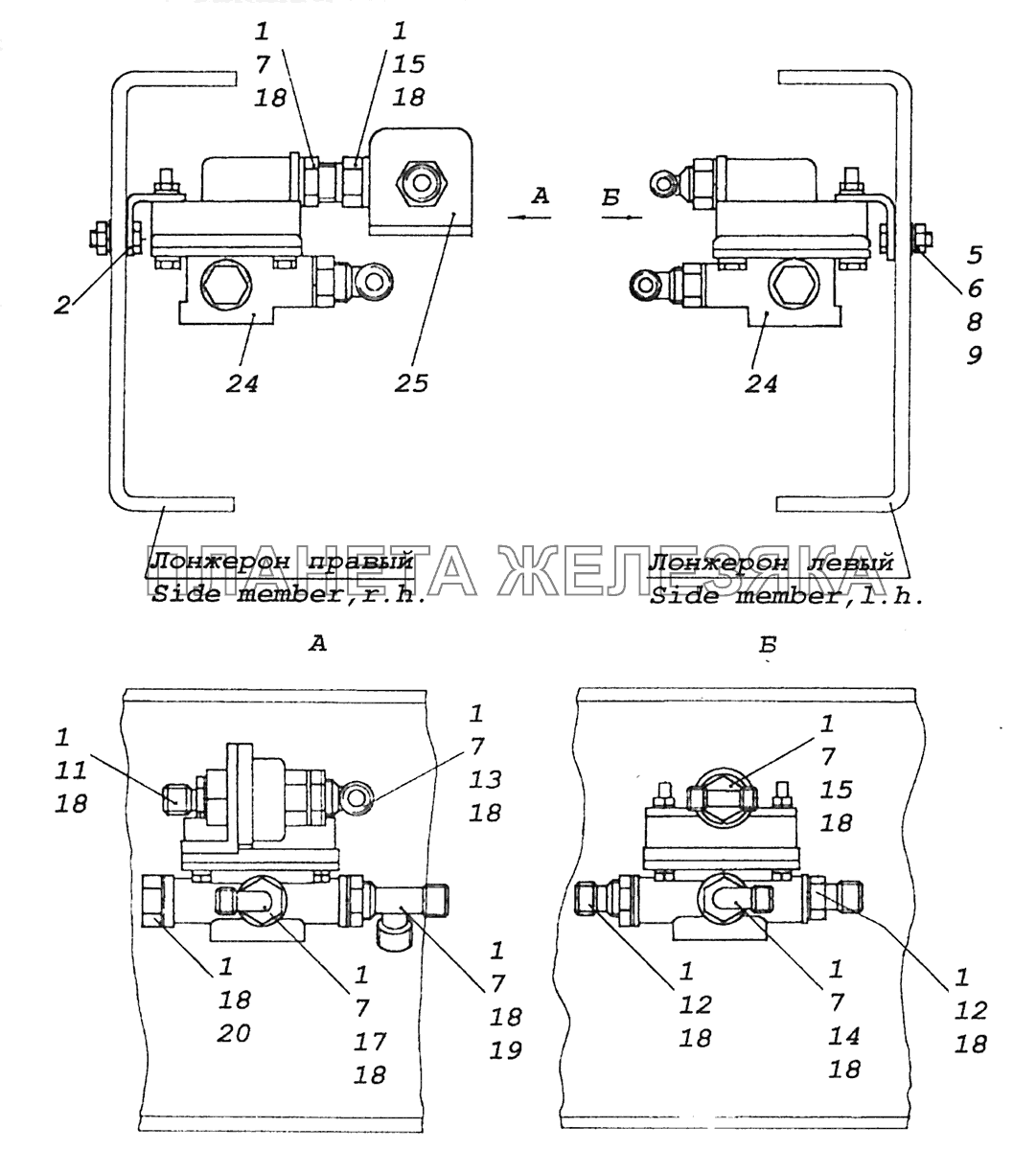 4925-3500018 Установка ускорительных клапанов КамАЗ-43255 (Евро-2)